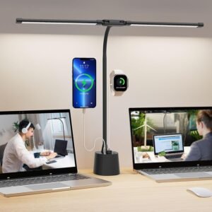 LED Flexible Desk Lamp with Dual USB Charging Ports