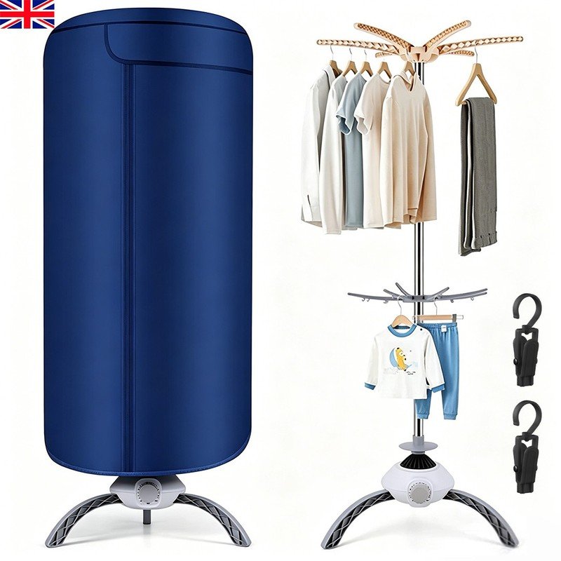 1000W Electric Heated Clothes Airer Dryer with Cover
