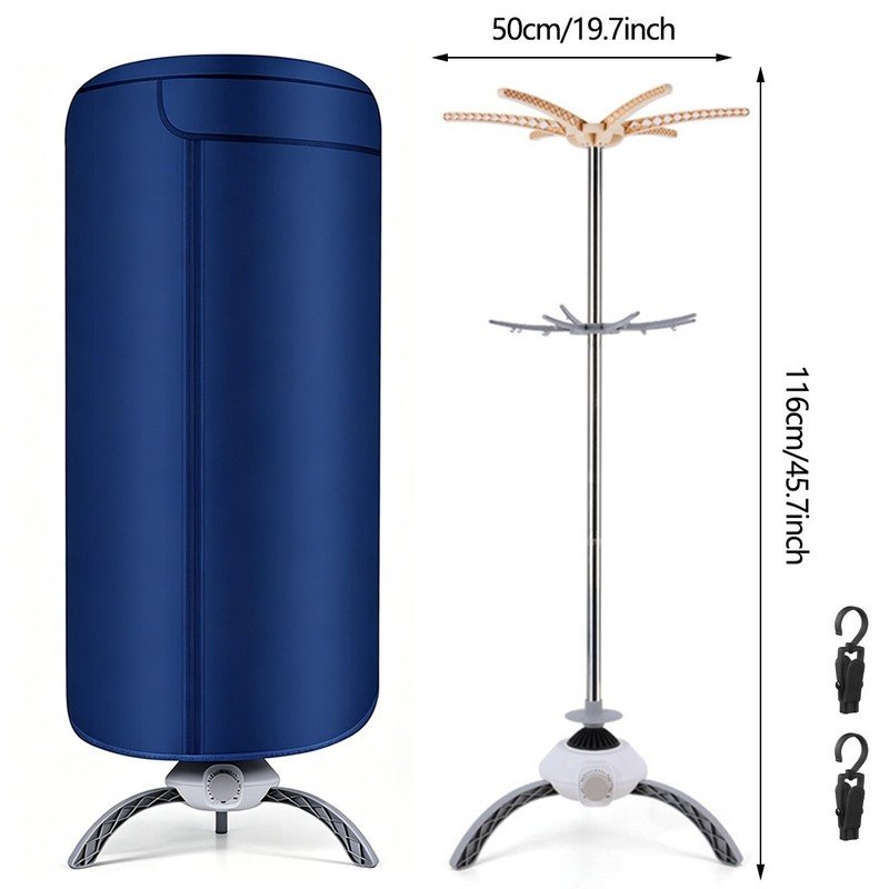1000W Electric Heated Clothes Airer Dryer with Cover - Image 2