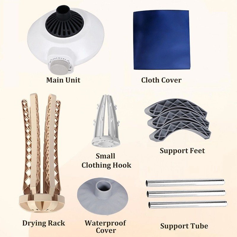 1000W Electric Heated Clothes Airer Dryer with Cover - Image 8