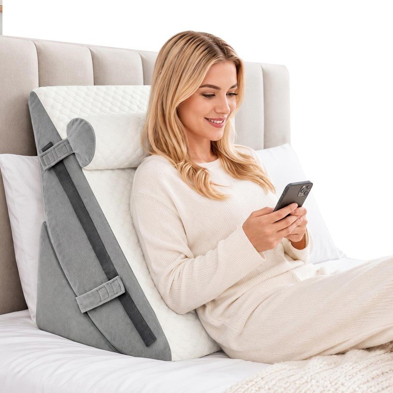 Adjustable Foam Bed Wedge Pillows for Reflux, Back Pain & Leg Support