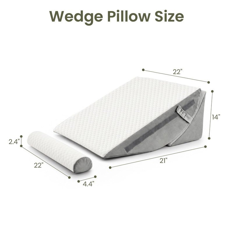 Adjustable Foam Bed Wedge Pillows for Reflux, Back Pain & Leg Support - Image 5
