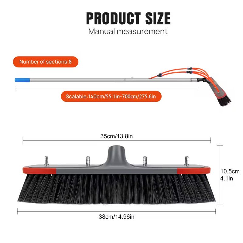 7m Water Fed Telescopic Window Cleaning Brush - Image 4