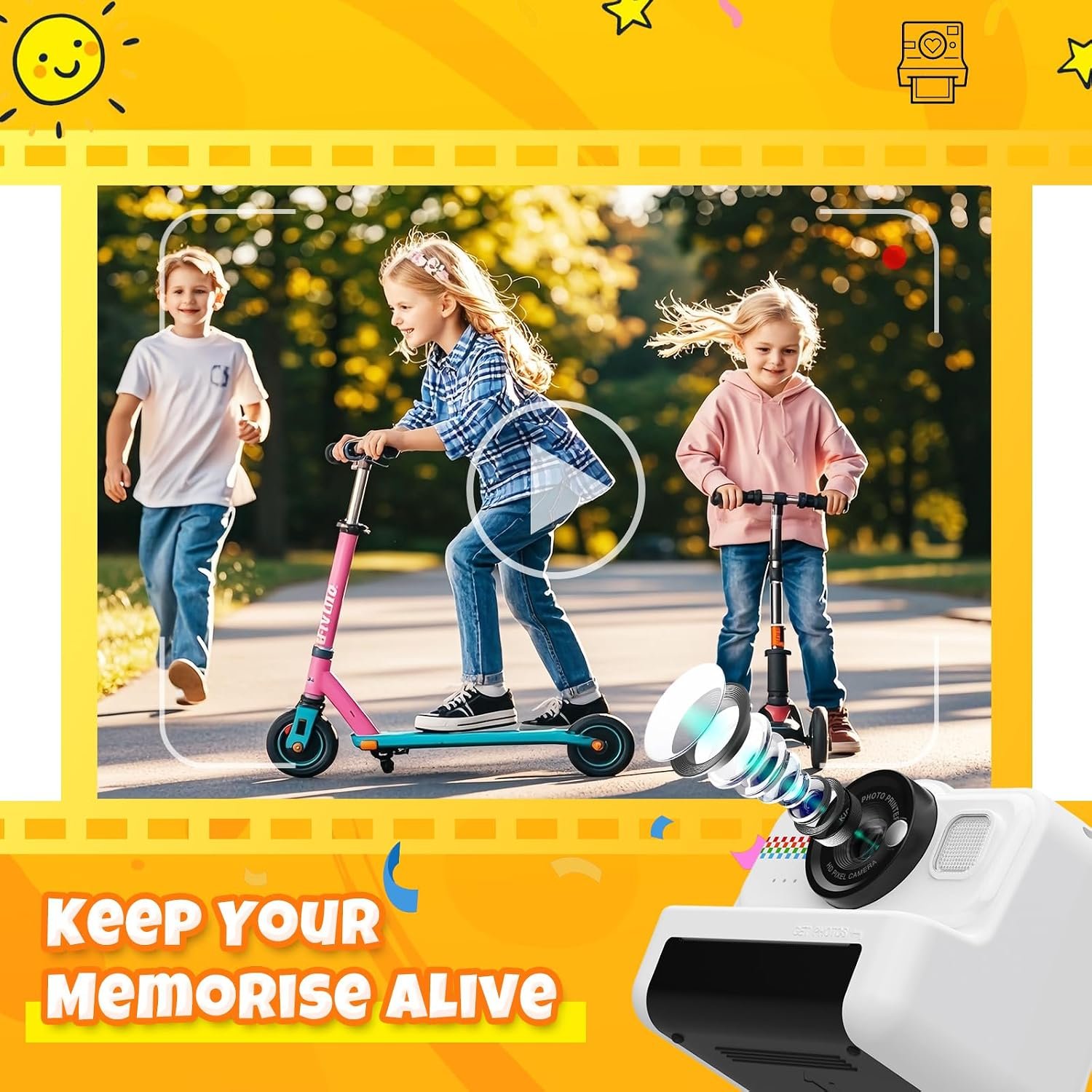 1080P Kids Instant Print Camera - Age 3-12 - Image 4