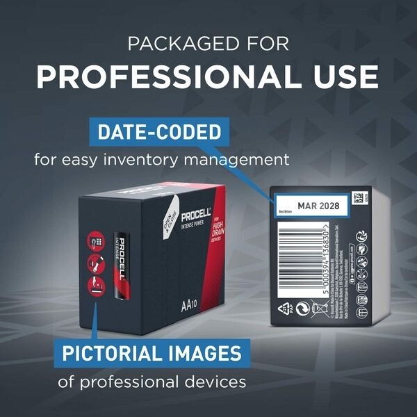50 Pack AA Duracell Industrial PROCELL INTENSE Batteries - Image 5