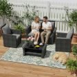 4 Seater Rattan Garden Furniture Set with Table