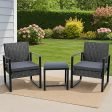 2 Pieces Poly Rattan Garden Furniture Set